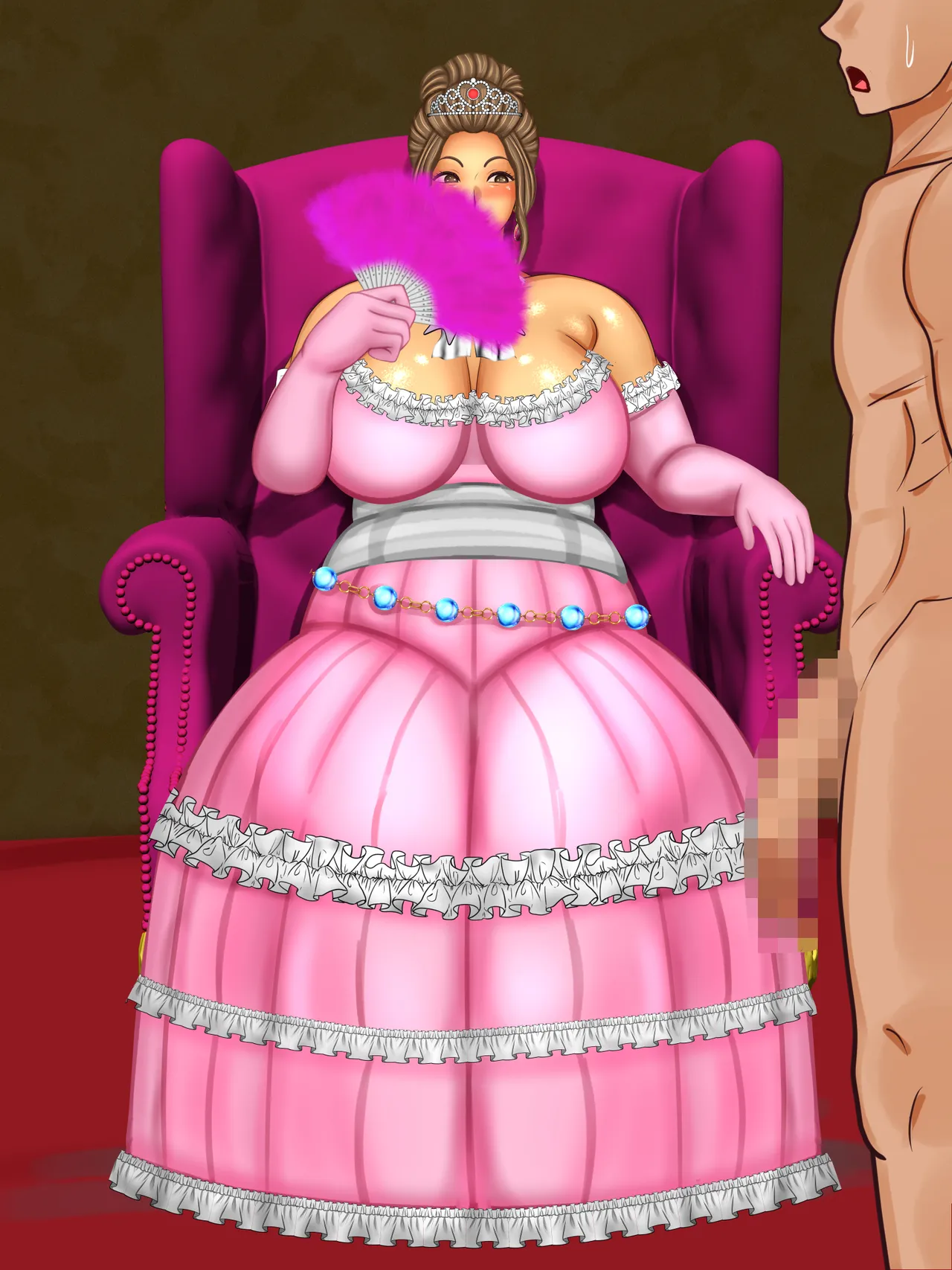 気高き王妃のドレスの中はむっちりスケスケ黒下着で子種をねだる母の巨尻でした Page.186