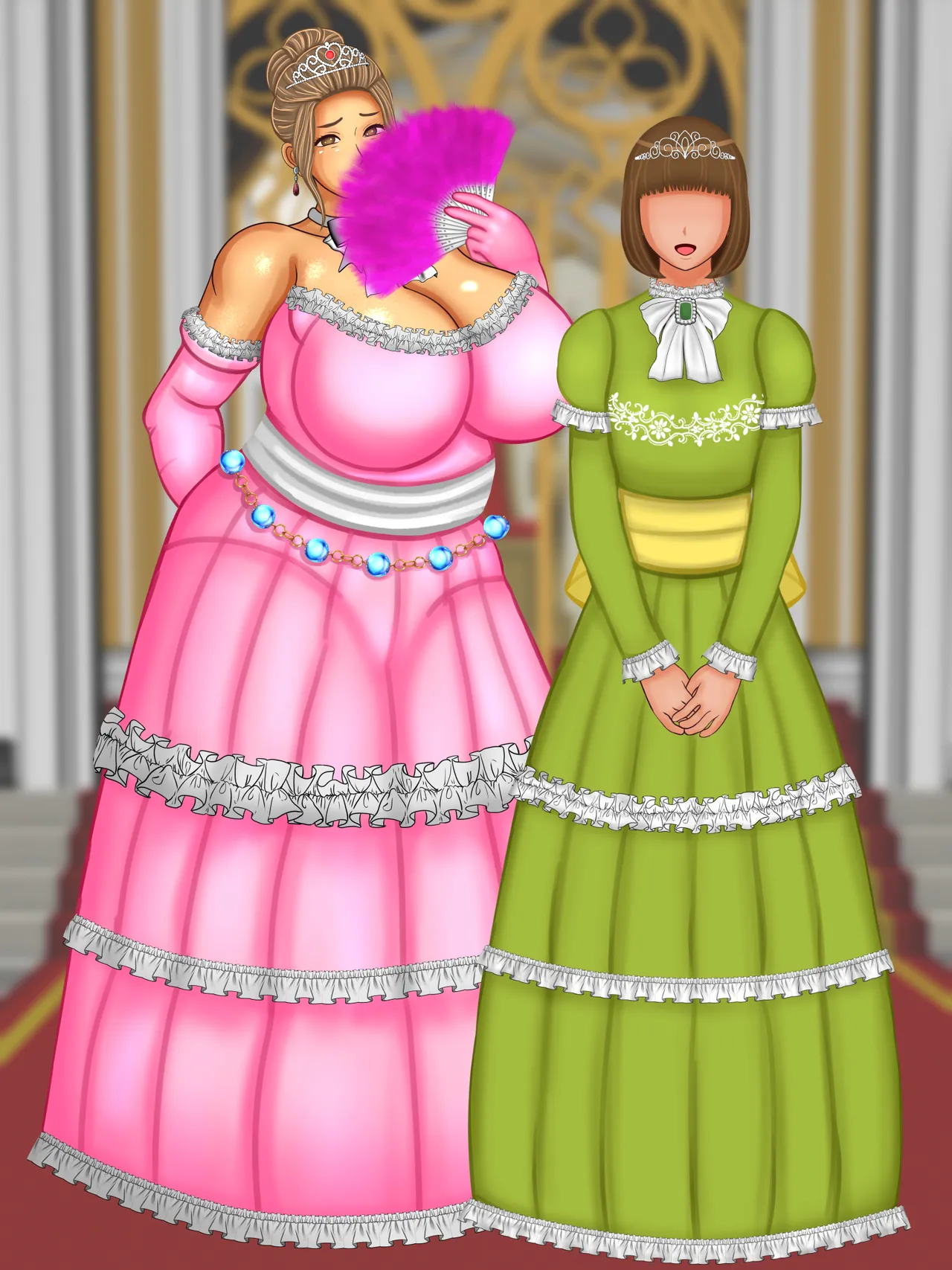 気高き王妃のドレスの中はむっちりスケスケ黒下着で子種をねだる母の巨尻でした Page.228