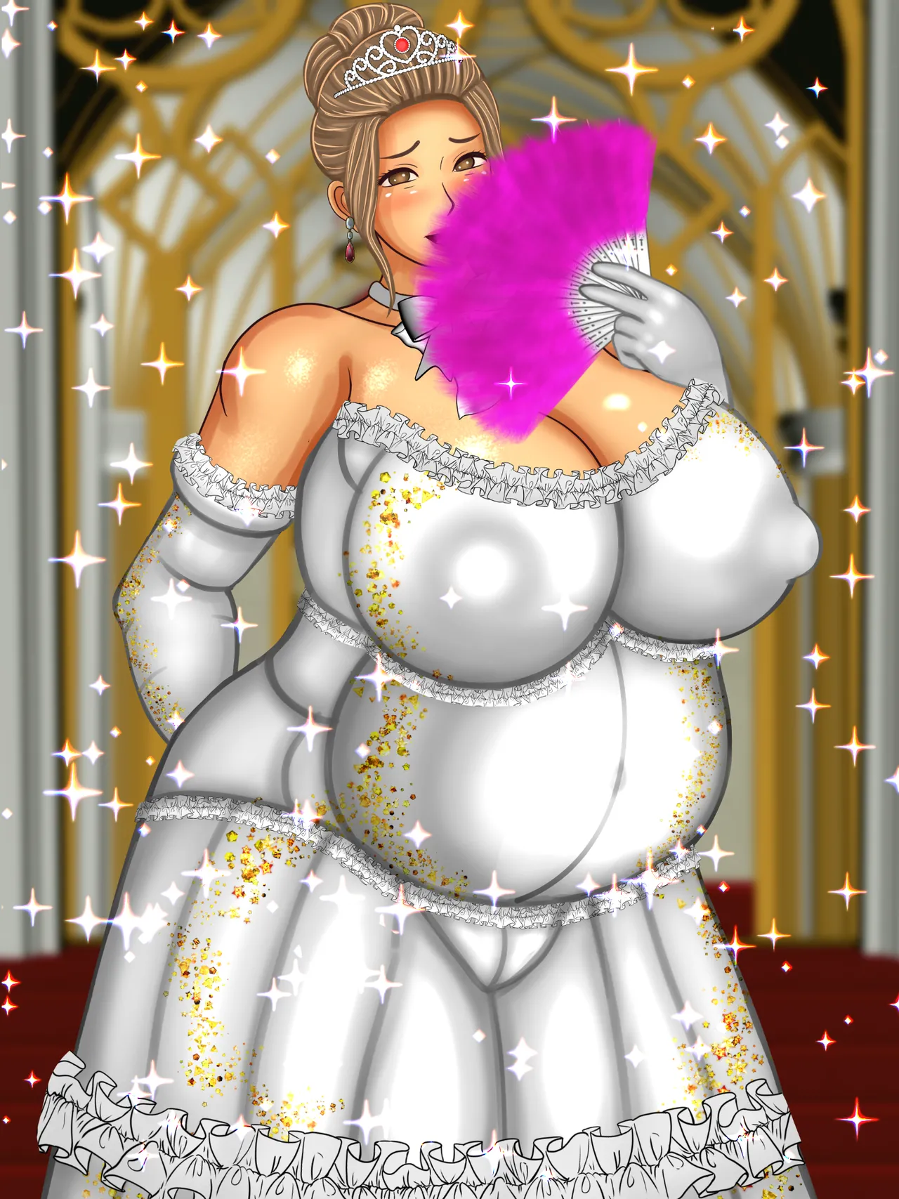 気高き王妃のドレスの中はむっちりスケスケ黒下着で子種をねだる母の巨尻でした Page.257