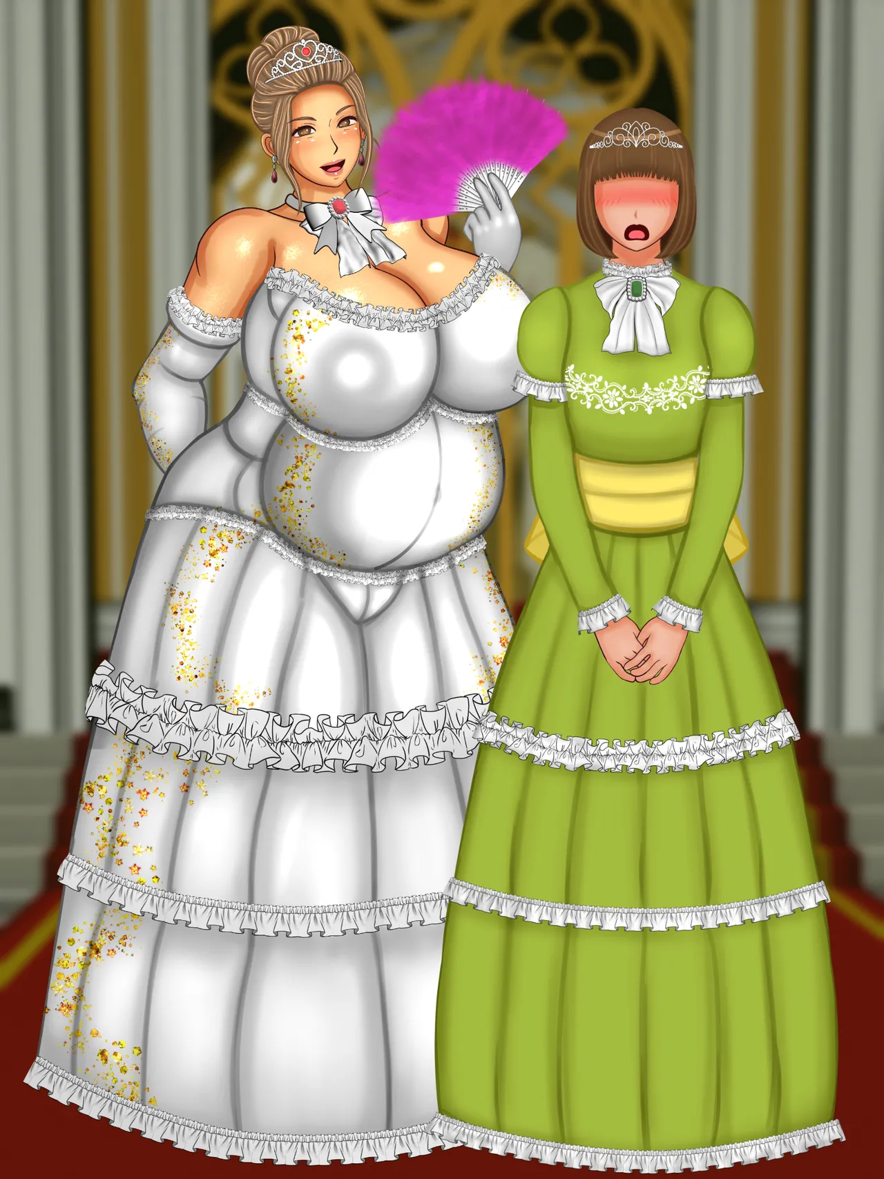 気高き王妃のドレスの中はむっちりスケスケ黒下着で子種をねだる母の巨尻でした Page.258