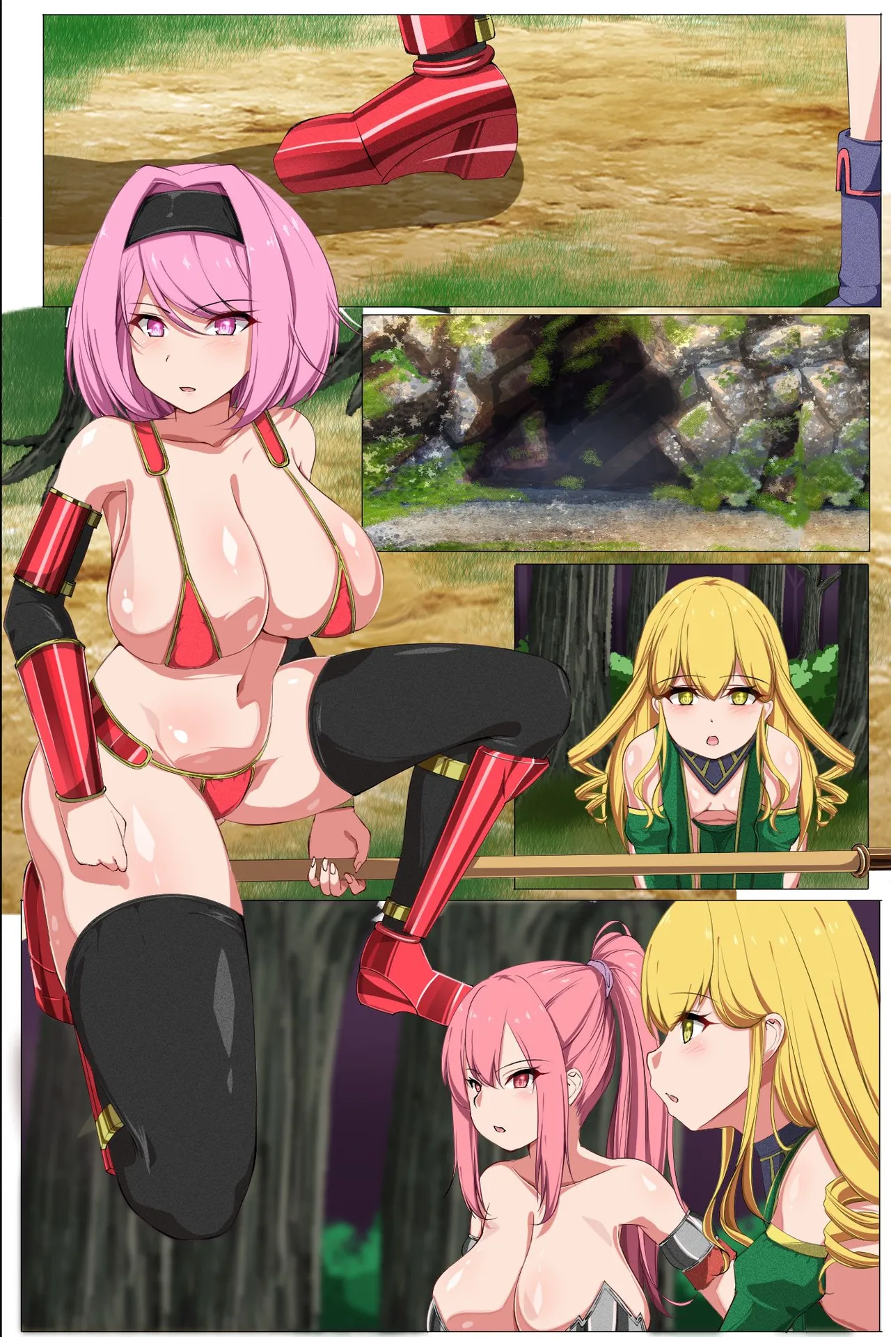 捕らわれた王女を助けに来た女騎士団がオークにおま〇こほじくられて即堕ちしていく話 Page.54