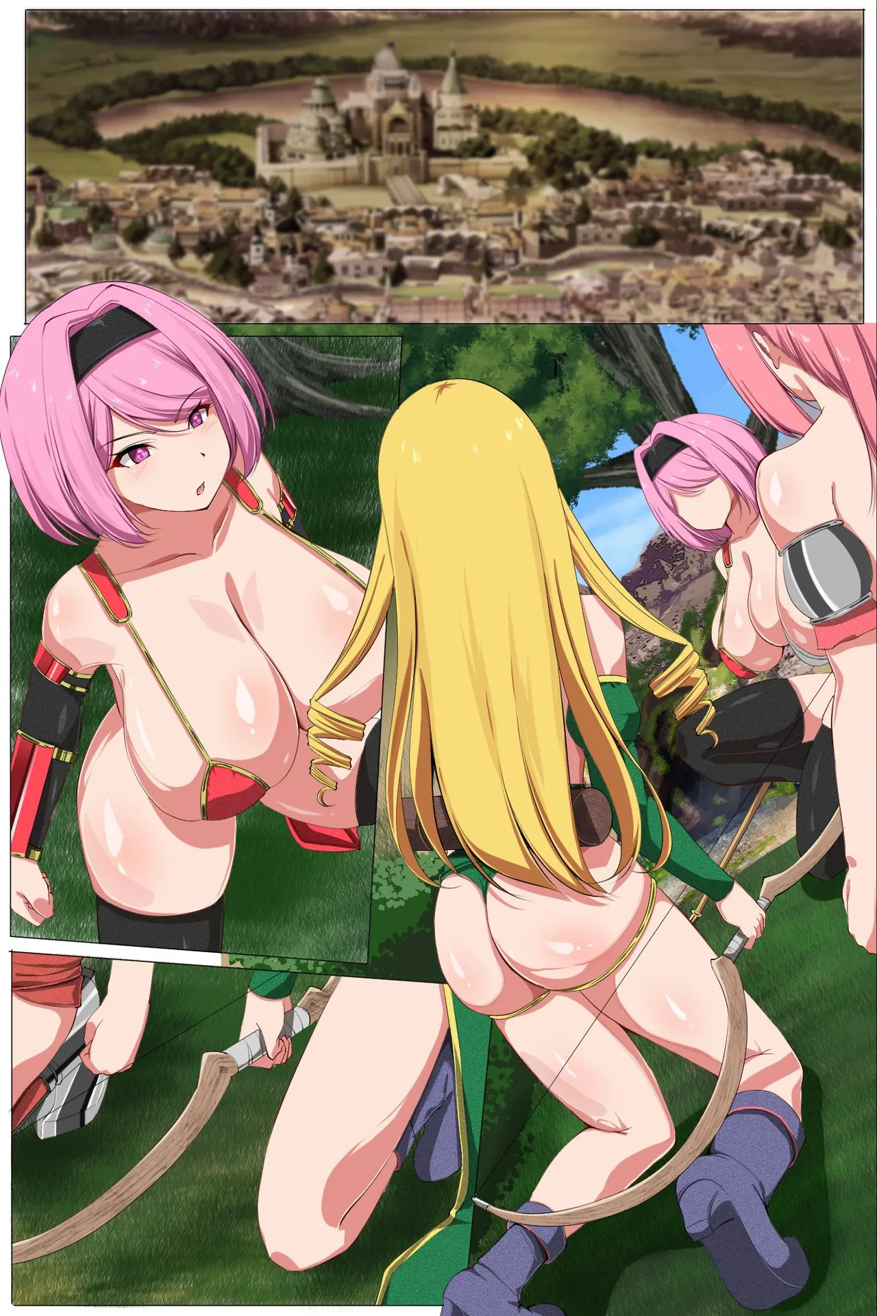 捕らわれた王女を助けに来た女騎士団がオークにおま〇こほじくられて即堕ちしていく話 Page.55