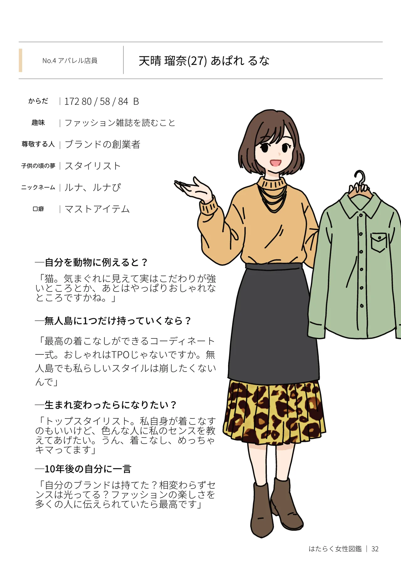 はたらく女性図鑑 vol.2 〜働く女性の一日「ヒルガオ・ヨルガオ」に密着！〜 Page.32