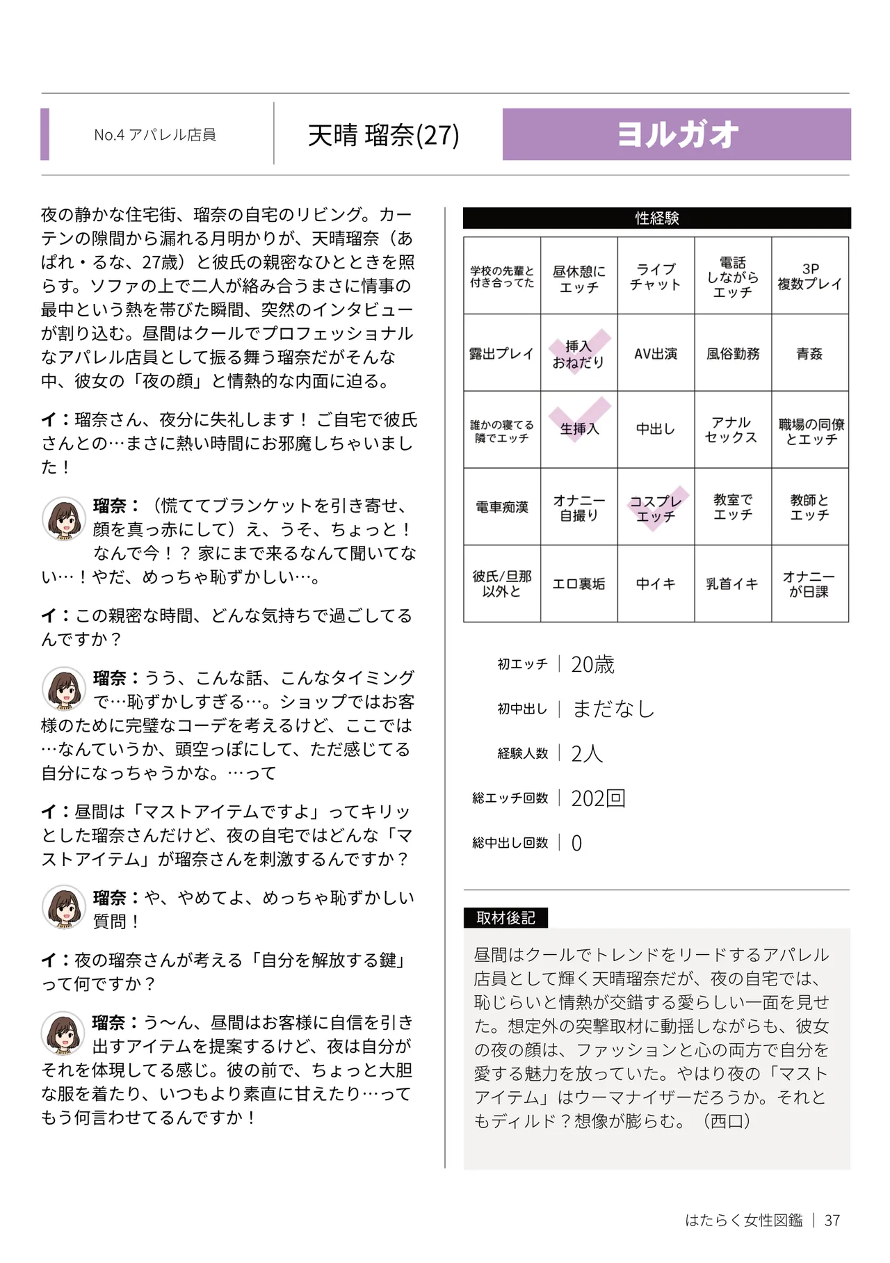 はたらく女性図鑑 vol.2 〜働く女性の一日「ヒルガオ・ヨルガオ」に密着！〜 Page.37