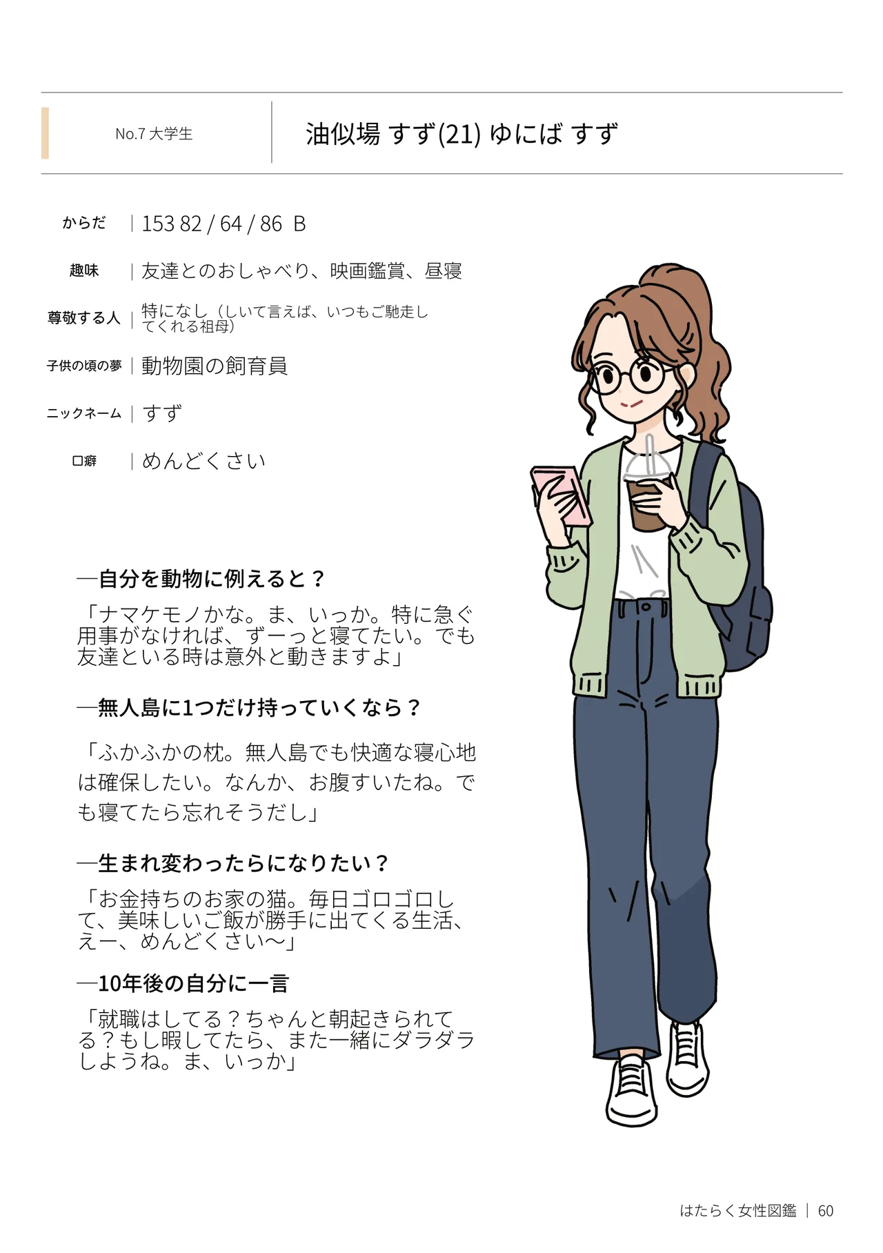 はたらく女性図鑑 vol.2 〜働く女性の一日「ヒルガオ・ヨルガオ」に密着！〜 Page.60