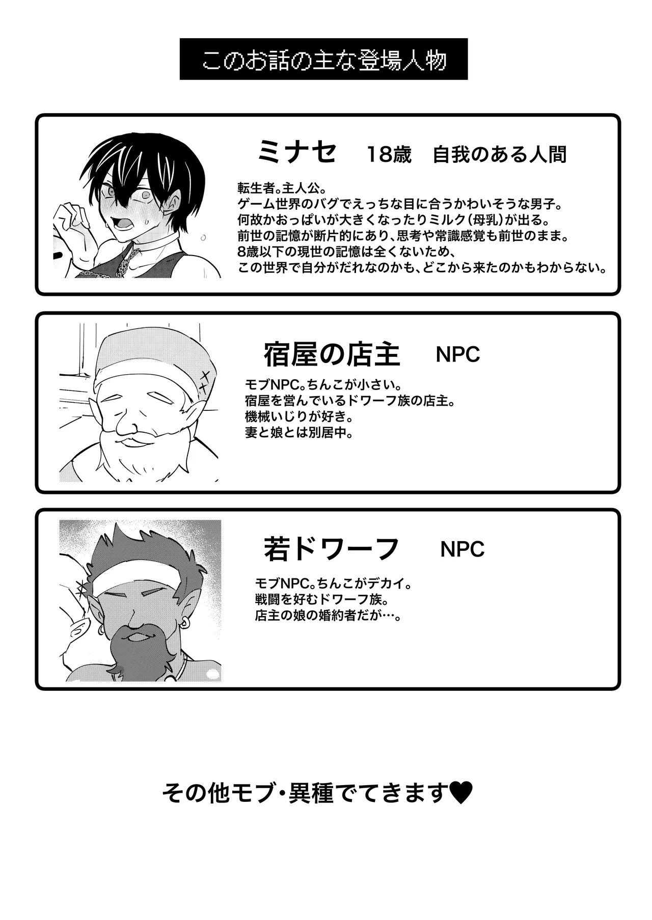 ゲーム世界に転生したらバグったモブにえっちなコトされるメス男子【宿屋エロクエスト】 Page.3