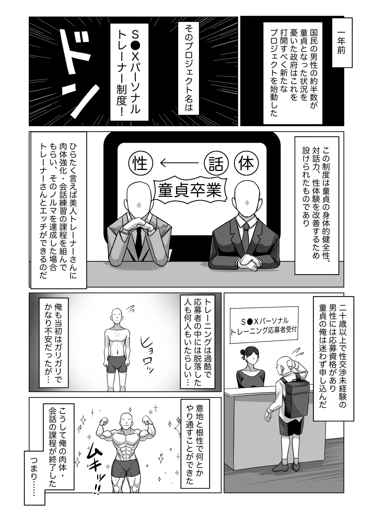 SEXパーソナルトレーナーの無表情巨乳お姉さんに淡々と筆おろしてもらう話 Page.4
