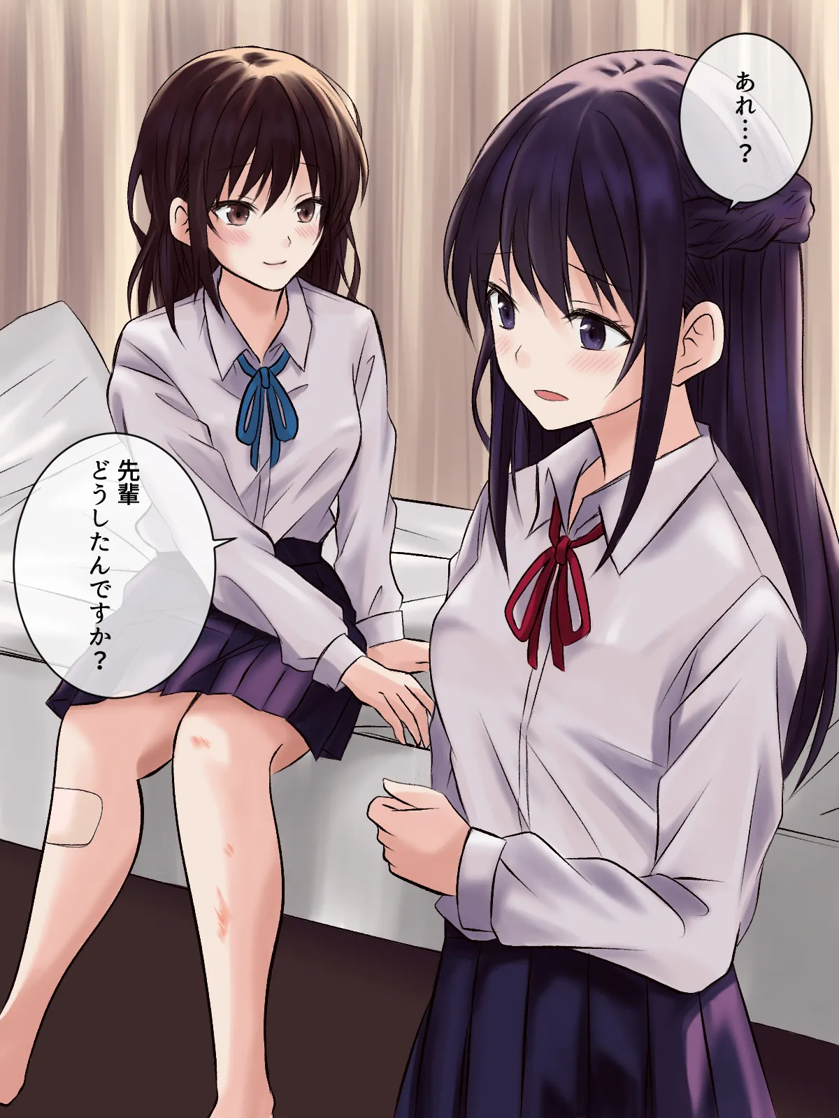 憧れの先輩と保健室で百合エッチ Page.2