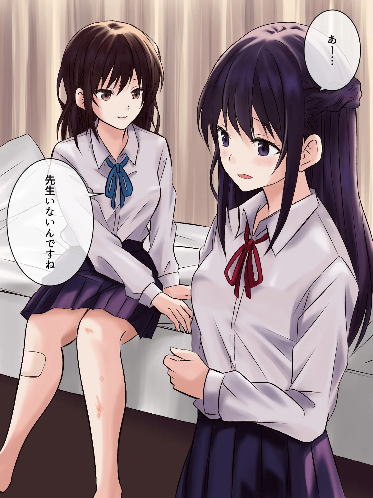 憧れの先輩と保健室で百合エッチ Page.7