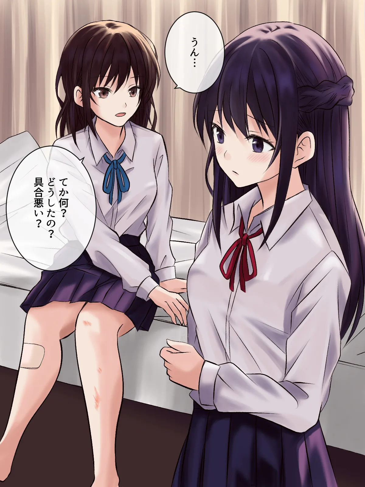 憧れの先輩と保健室で百合エッチ Page.8