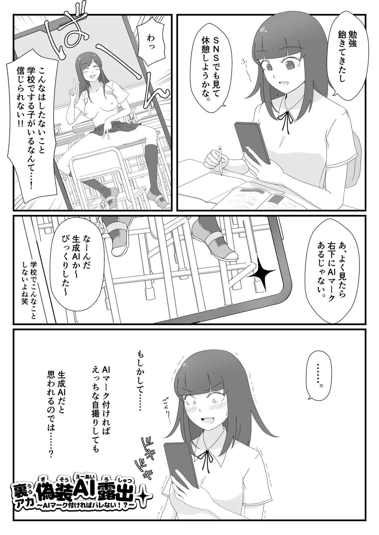 裏アカ偽装AI露出～AIマーク付ければバレない！?～ Page.2