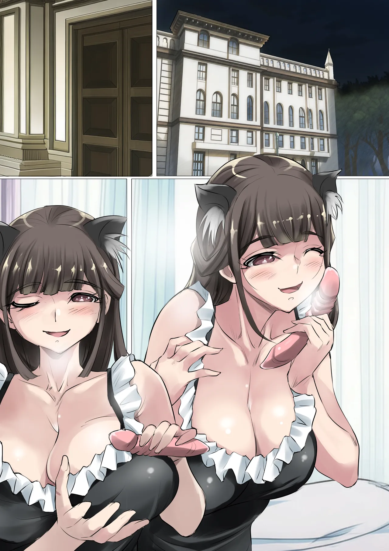 清楚で巨乳なお嬢様はおじさんチンポ大好き【おほ声ど痴女娘】 Page.58