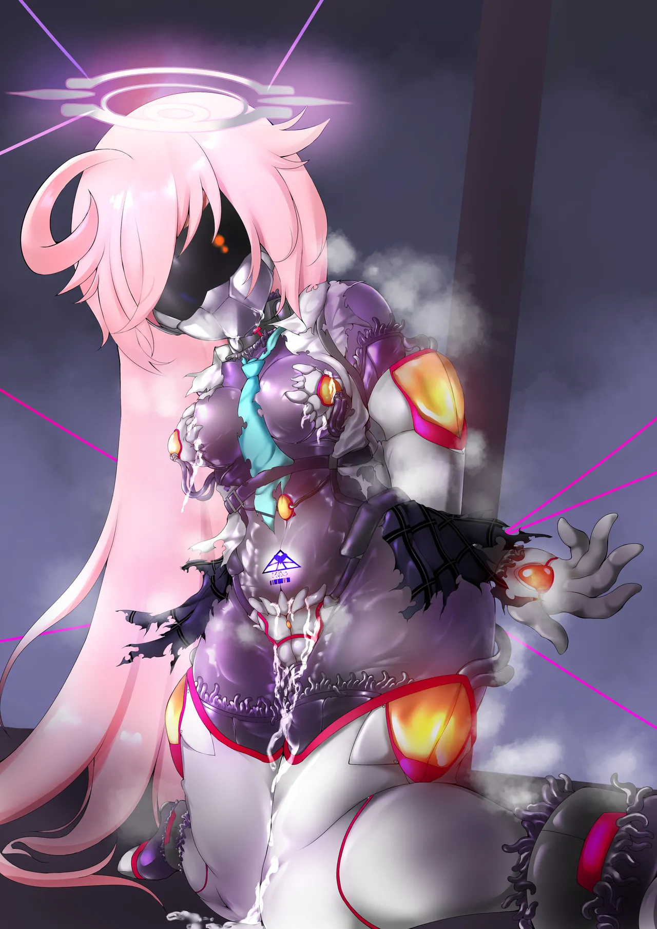 ホシノがPMC兵士化を促す触手服に抵抗する絵 Page.7