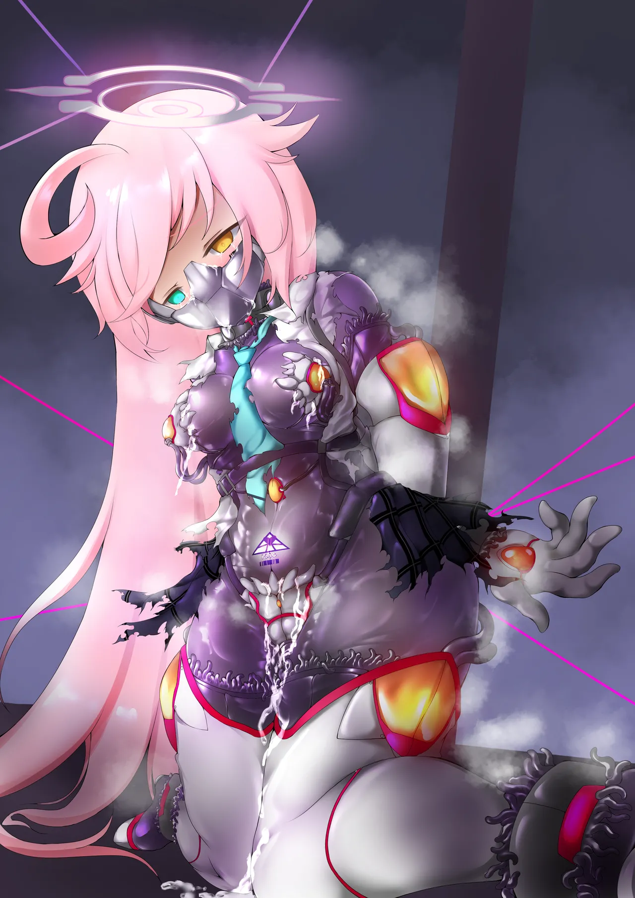 ホシノがPMC兵士化を促す触手服に抵抗する絵 Page.8