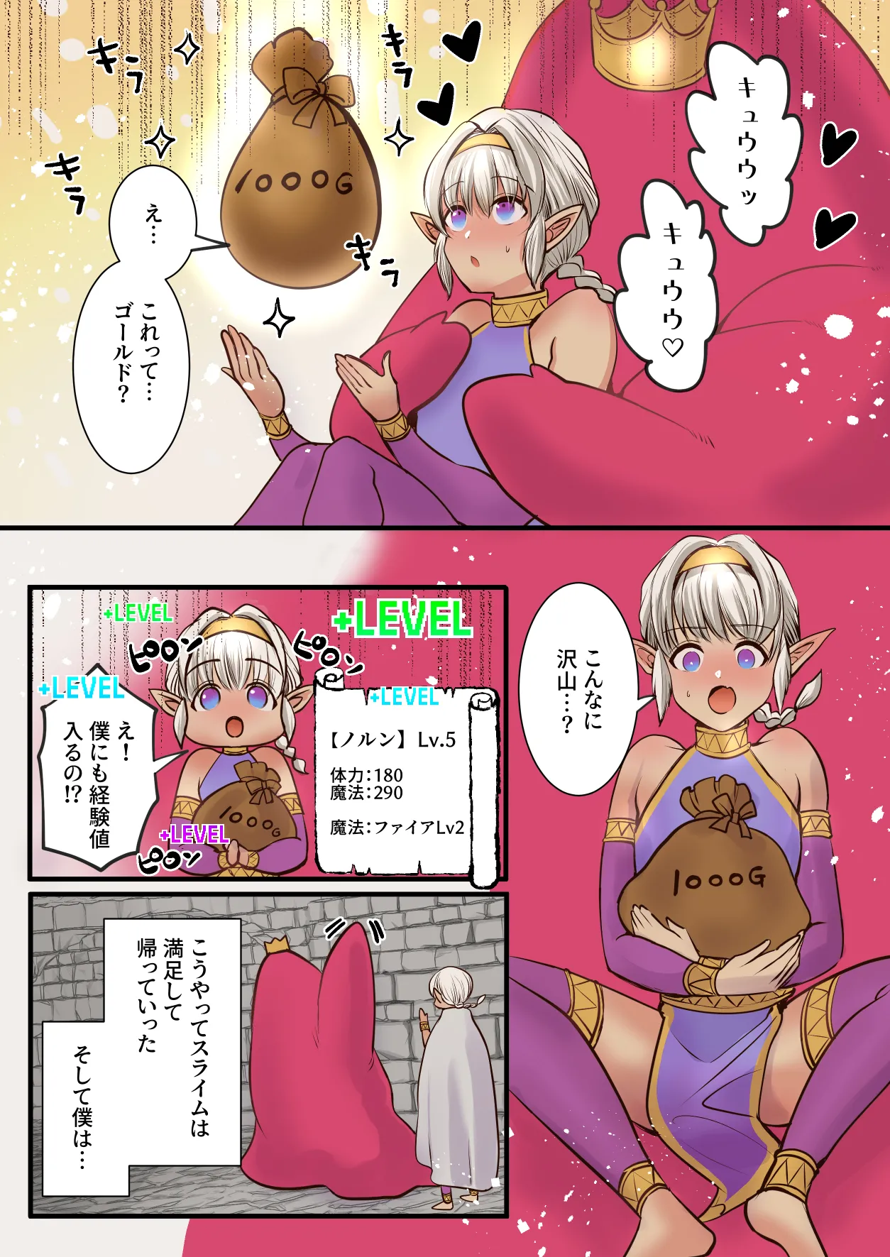 最弱褐色エルフ、モンスターと魔力授与セックスでレベルアップ Page.22