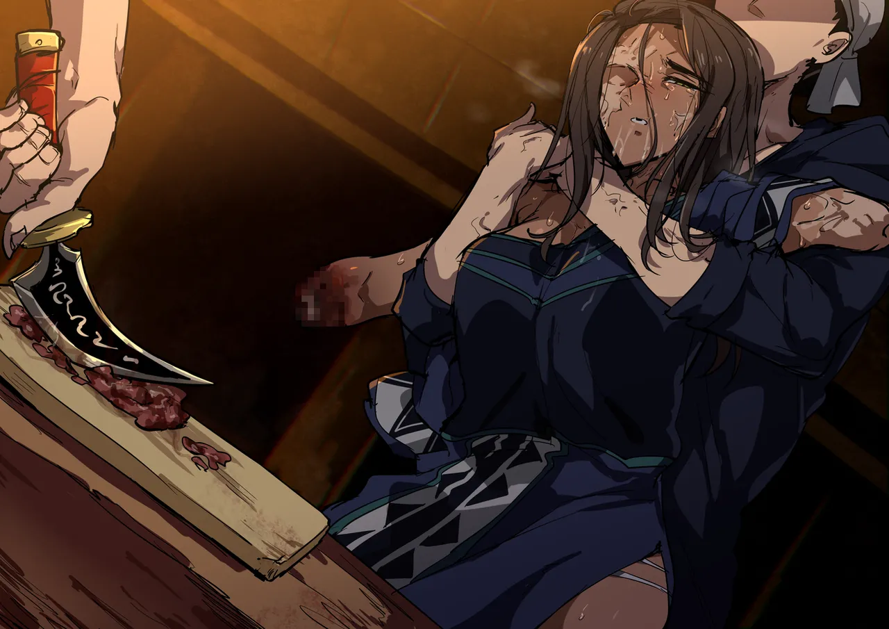 絶対に口を割らない女VS人肉解体おじさん Page.243