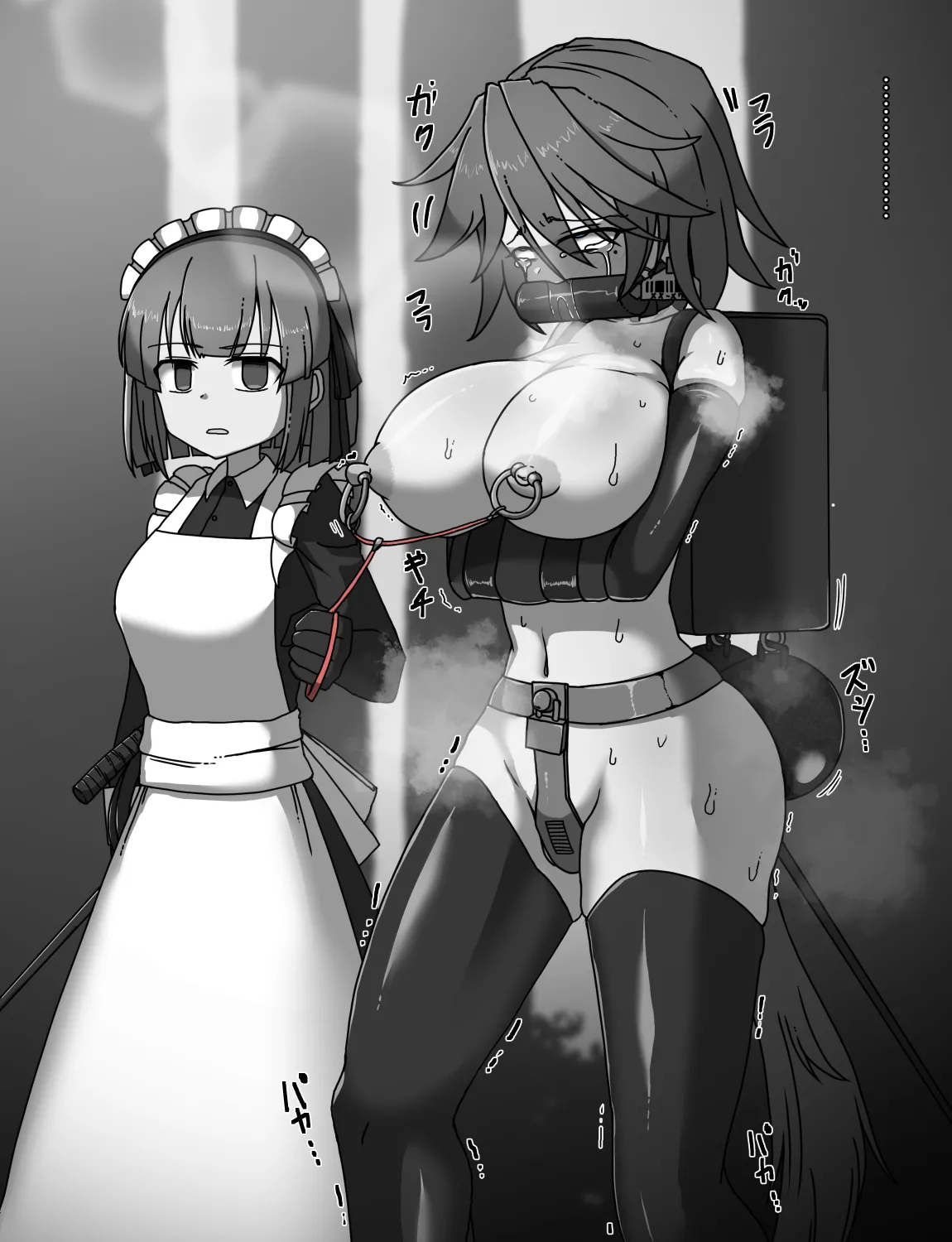 メイドとお嬢様 + 王国貴族の館～ラバーメイド完全拘束調教～ Page.113