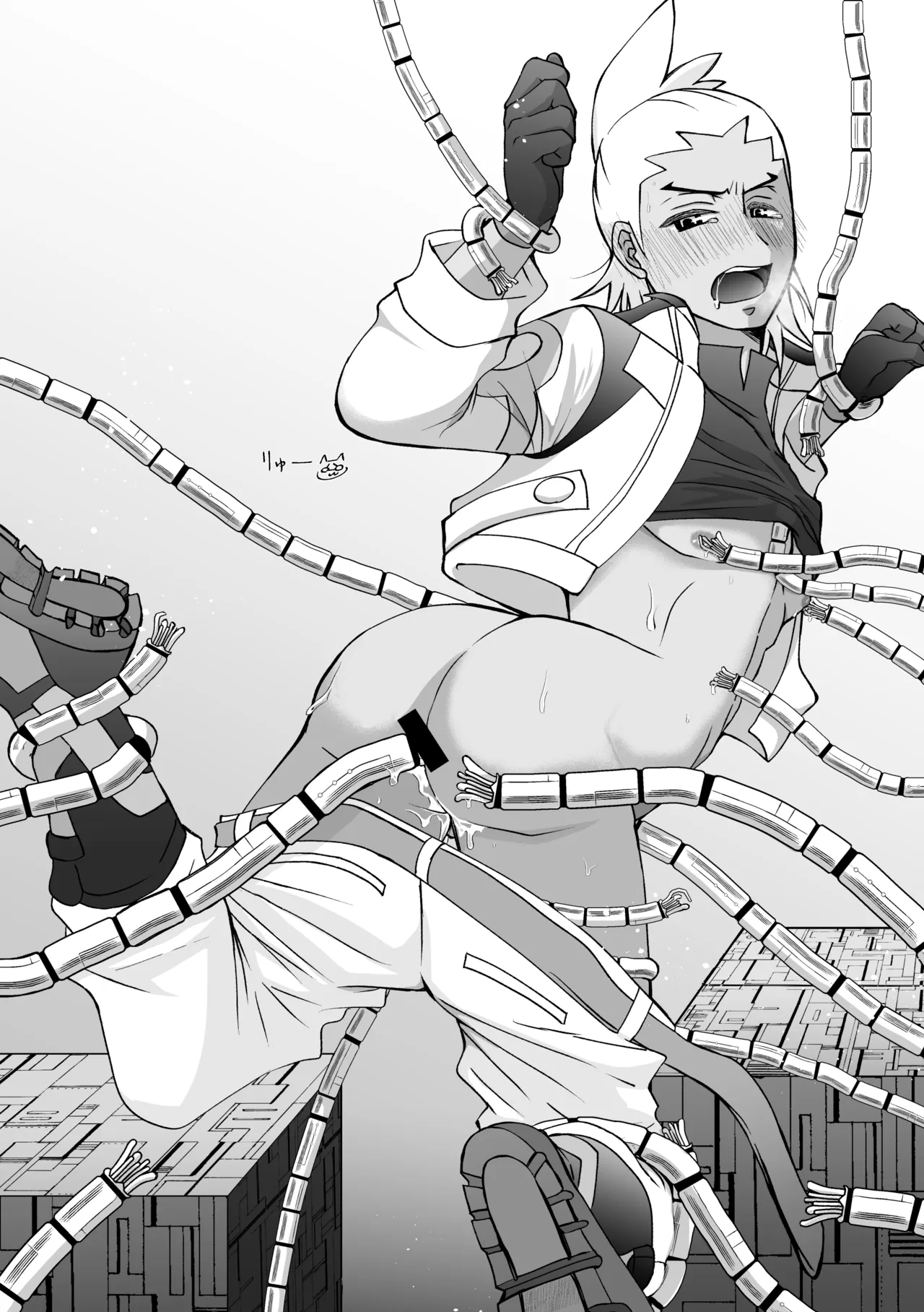 触手に捕まった僕ら Page.4