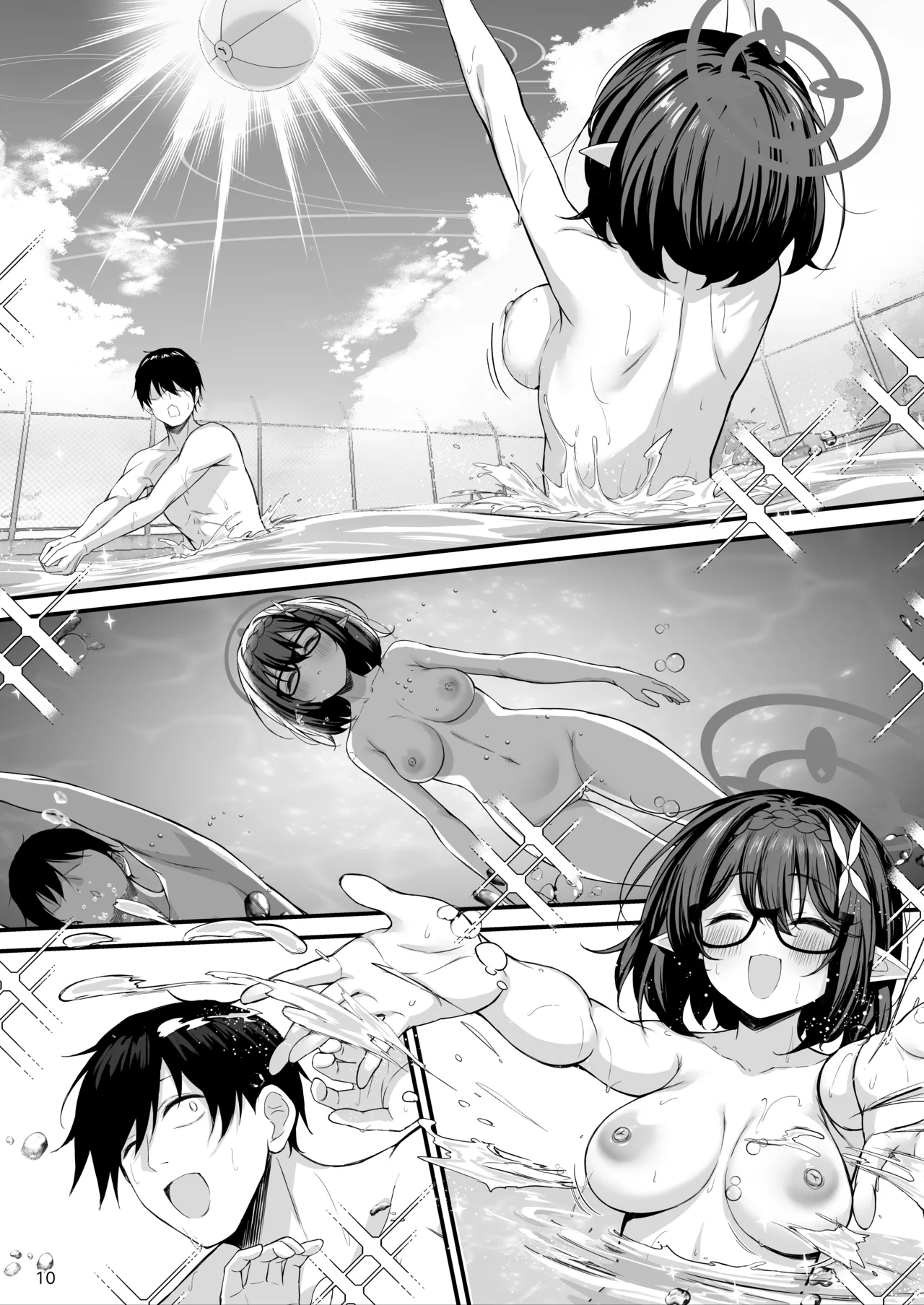 アヤネと全裸プールびらき Page.10