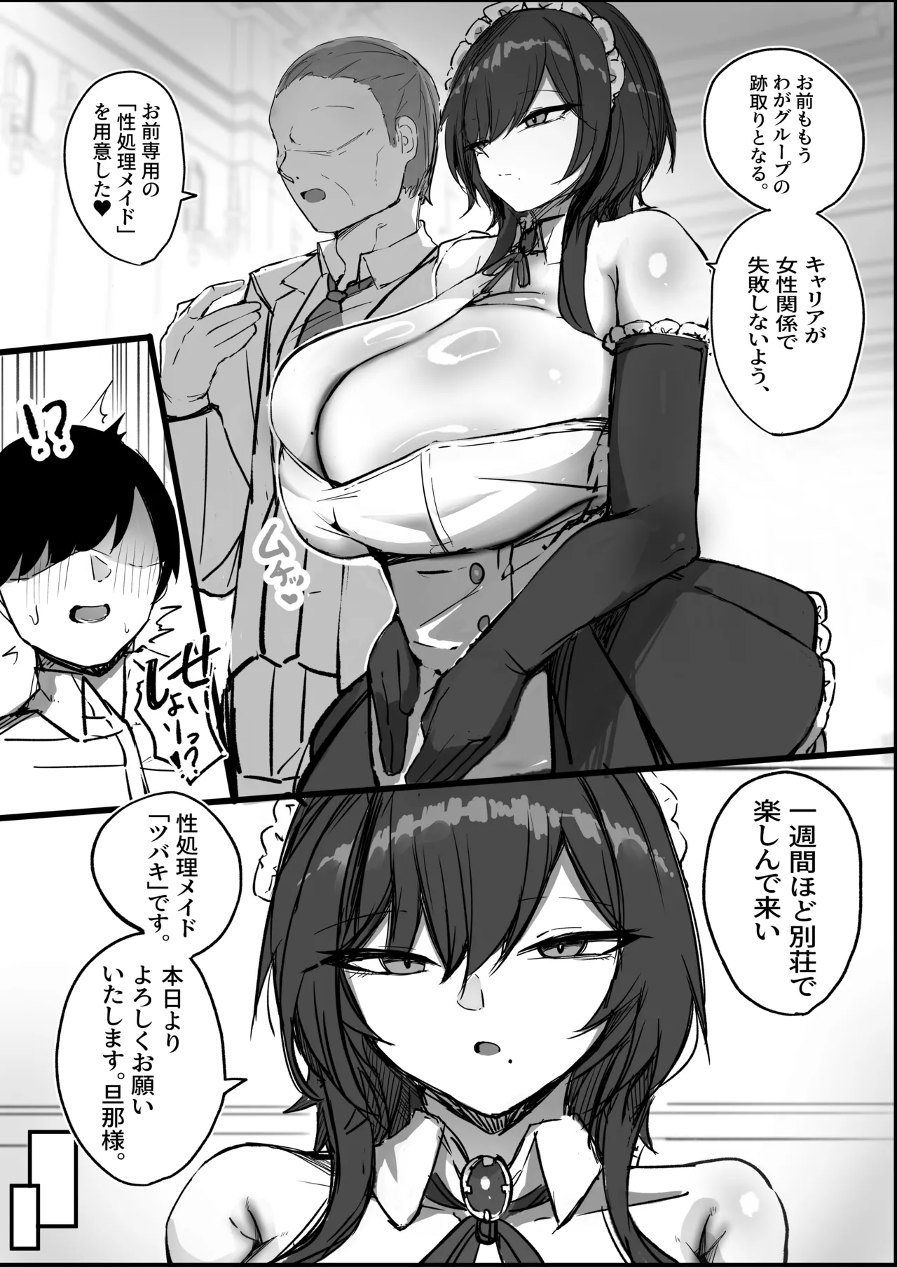 Lカップのウルフカット無表情性処理メイド ツバキさん Page.3