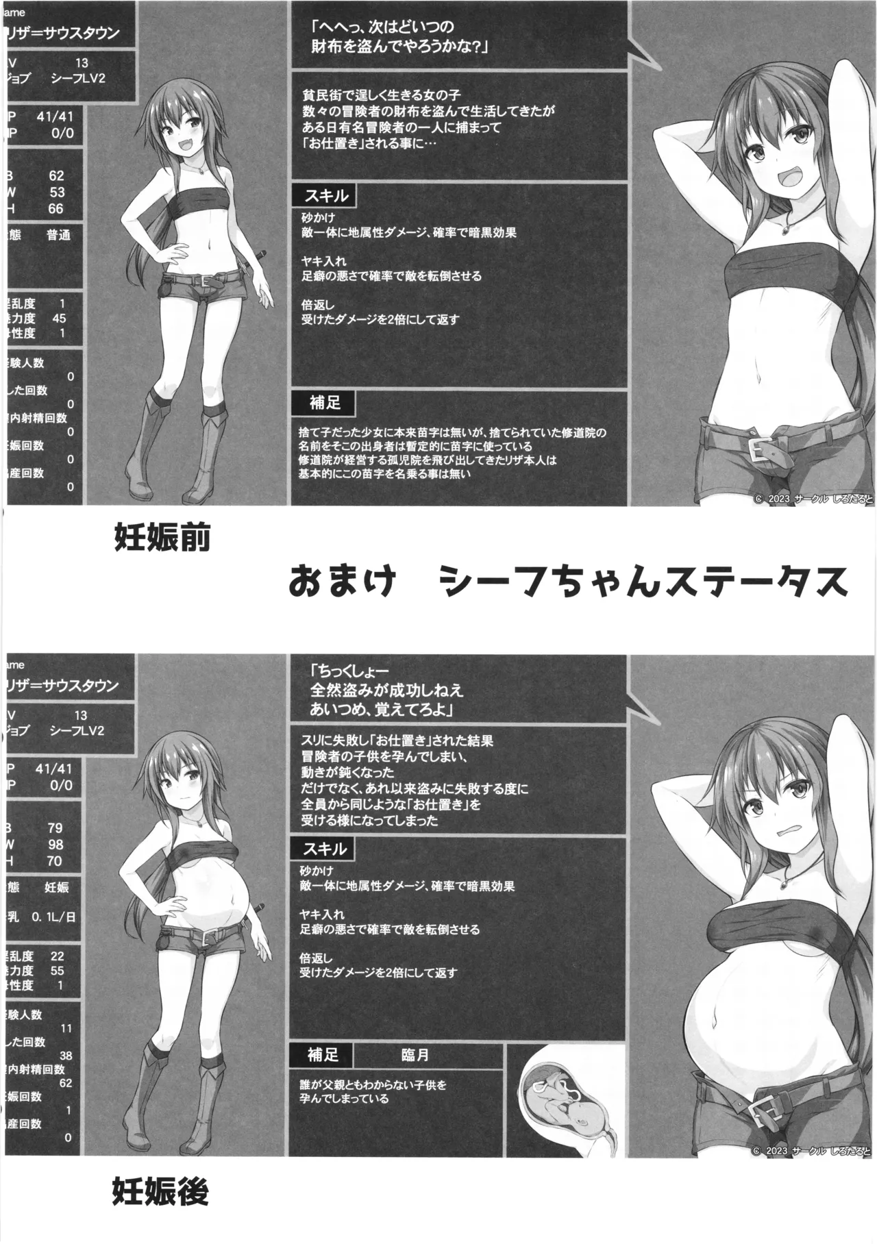 幻想妊婦臨歓 シーフ娘が妊娠中もいっぱいエッチして望まぬ形でママになっちゃう本 Page.61