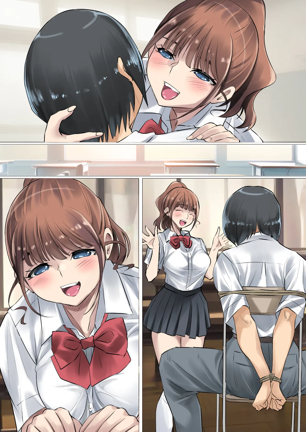 夏の田舎で巨乳母娘と馬鹿になるまで・・・汗だくオホ声親子丼SEX 02 Page.53