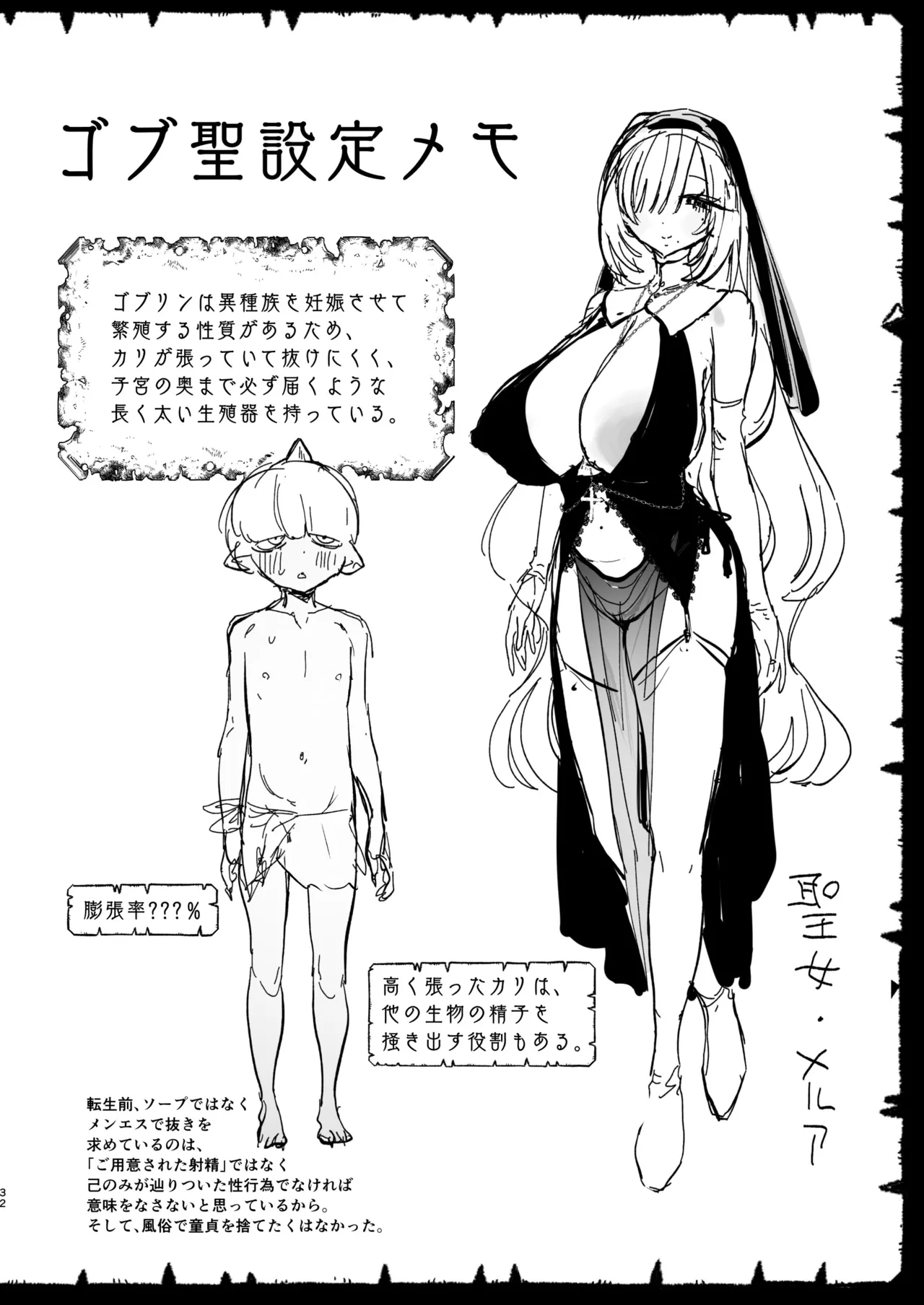 転生して雑魚ゴブリンになった俺、欲求不満聖女に精力尽きるまで搾られた件 Page.32