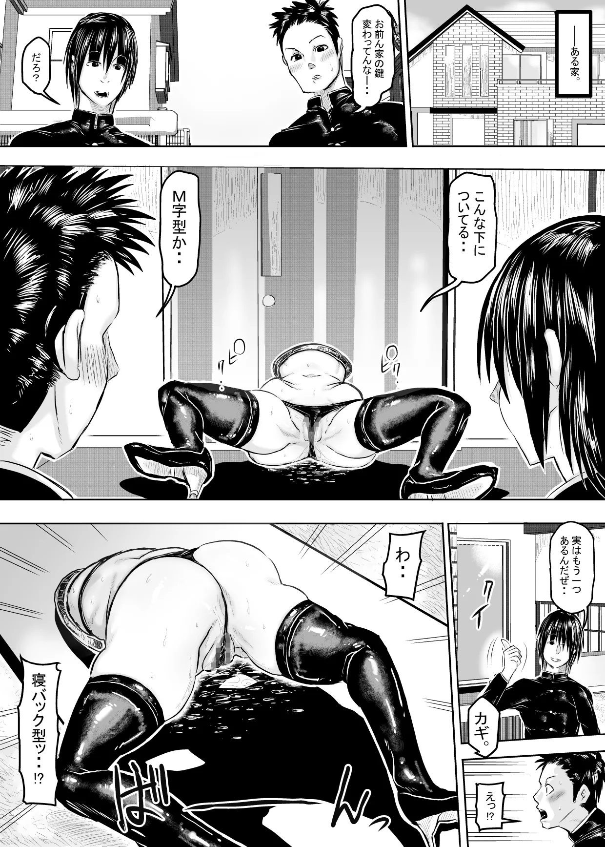 玄関の鍵はま○こに中出しする事によって、施錠する世界の話。 Page.16