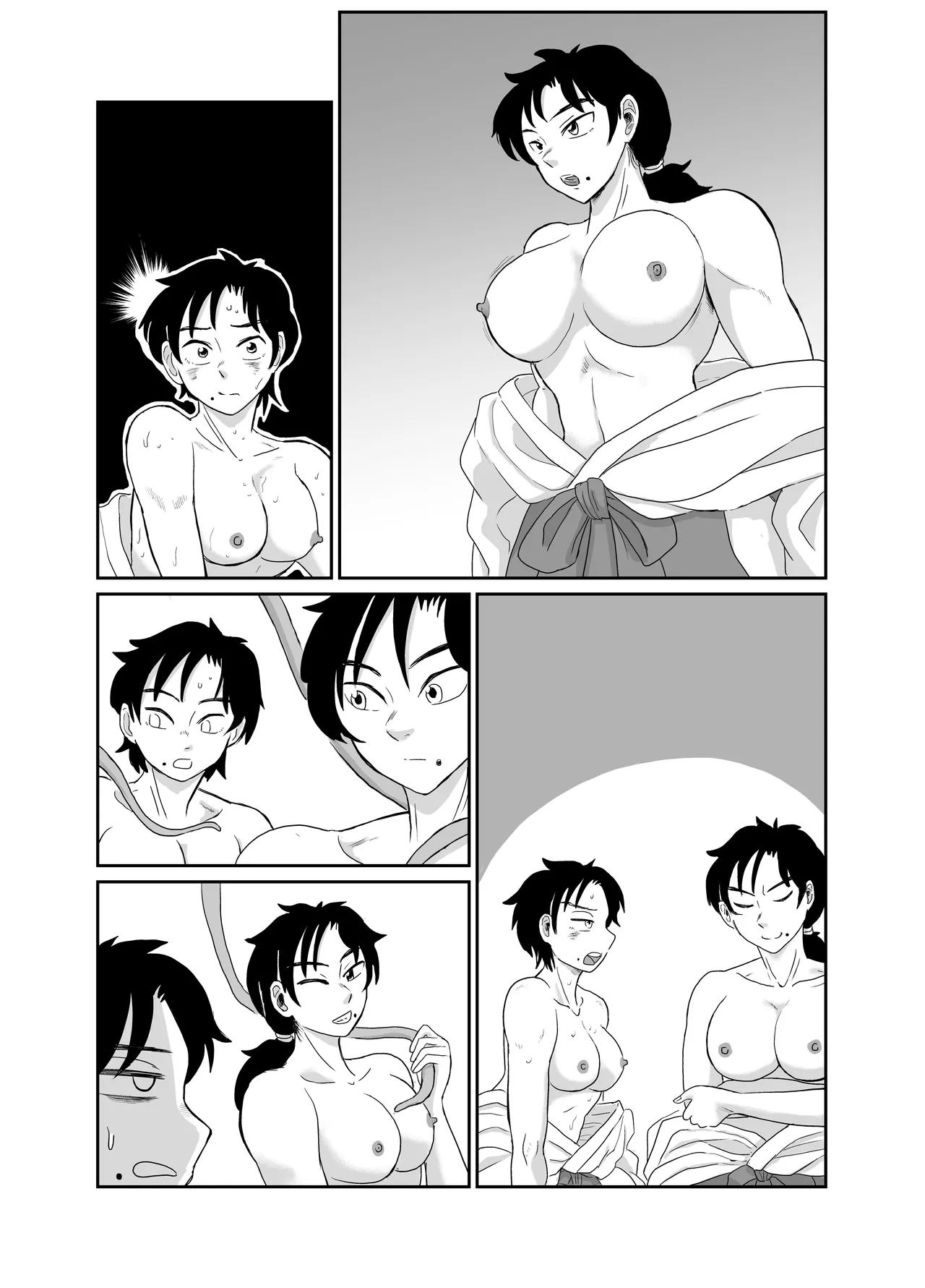 Mother and daughter shrine maiden tentacle masturbation Page.59
